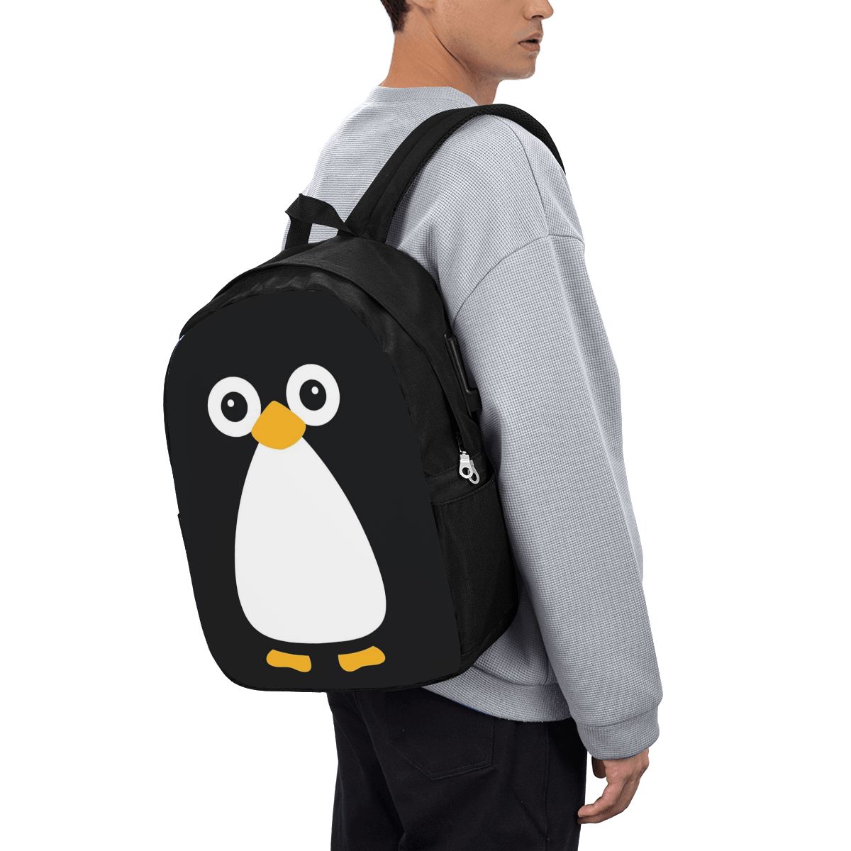 Laptop Bag - Cute Vector Penguin Backpack Travel Notebook