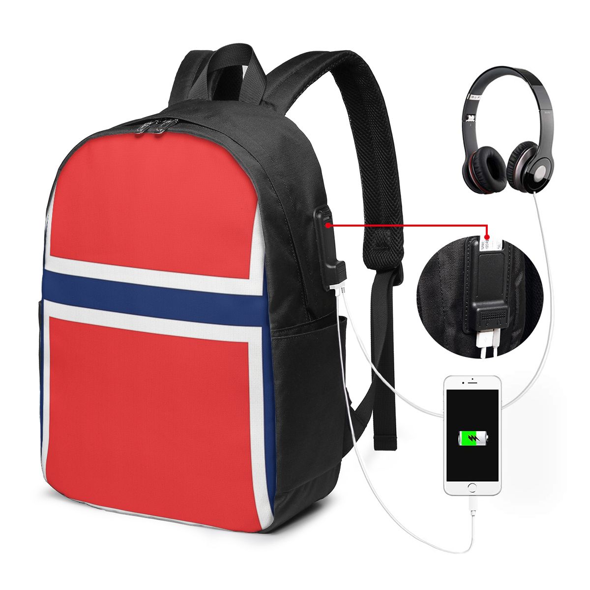 Norway Flag Backpack Travel No - đánh giá và giá Laptop Bag